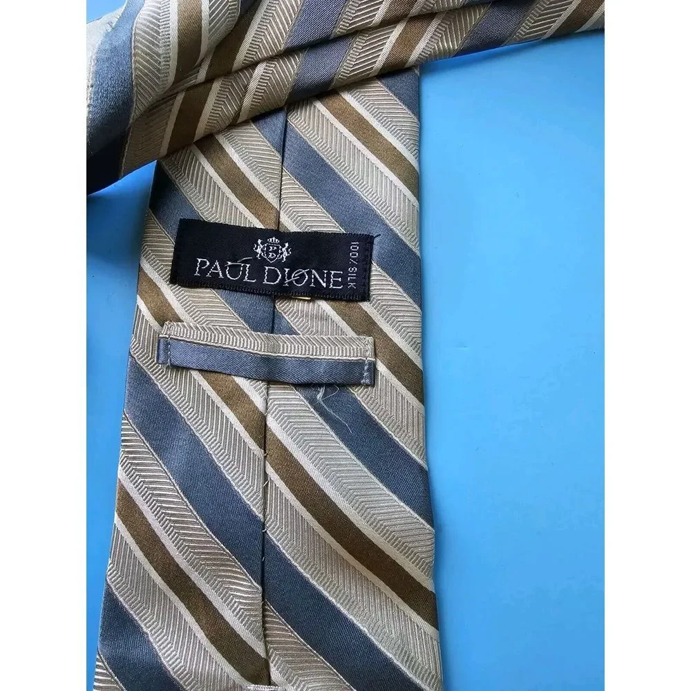 Paul Dione‎ Diagnol Stiped Tie  Silk